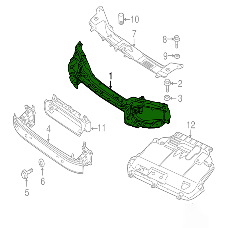 Soporte del radiador delantero Womala Front OE 31335263 Marco frontal para Volvo S40 V50 C30